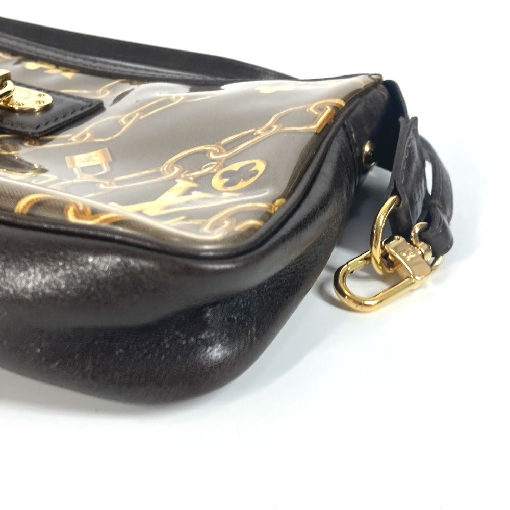 LOUIS VUITTON M95162 モノグラムチャーム ポシェット アクセソワール 肩掛け カバン チェーン柄 ポーチ ショルダーバッグ ビニール レディース ブラウン - brandshop-reference