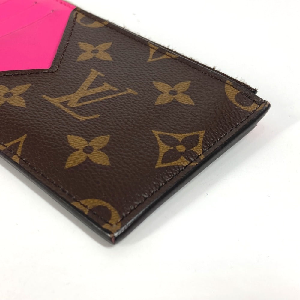 LOUIS VUITTON M82912 Monogram Coin Card Holder Wallet Compact Wallet Card Case Coin Case Monogram Canvas Women's Fuchsia Brown