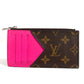 LOUIS VUITTON M82912 Monogram Coin Card Holder Wallet Compact Wallet Card Case Coin Case Monogram Canvas Women's Fuchsia Brown