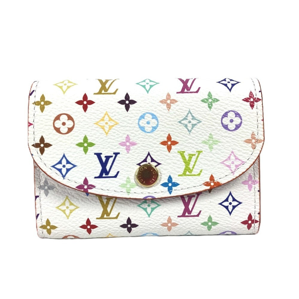 LOUIS VUITTON M13399 モノグラムマルチカラー LV × TM ポルトモネ・ロザリ 村上隆 コンパクトウォレット 2つ折り財布 モノグラムマルチカラーキャンバス レディース ホワイト - brandshop-reference
