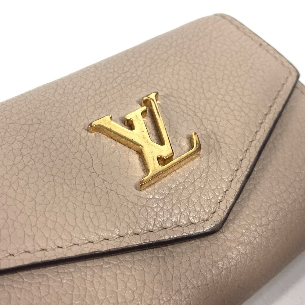LOUIS VUITTON M69340 LVロゴ ポルトフォイユ・ロックミニ コンパクトウォレット 3つ折り財布 カーフレザー ユニセックス グレージュ ベージュ - brandshop-reference