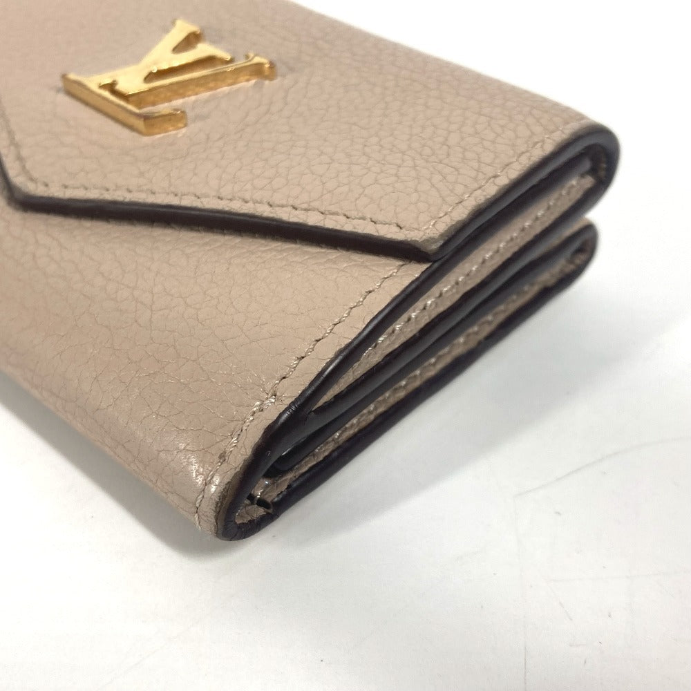 LOUIS VUITTON M69340 LVロゴ ポルトフォイユ・ロックミニ コンパクトウォレット 3つ折り財布 カーフレザー ユニセックス グレージュ ベージュ - brandshop-reference