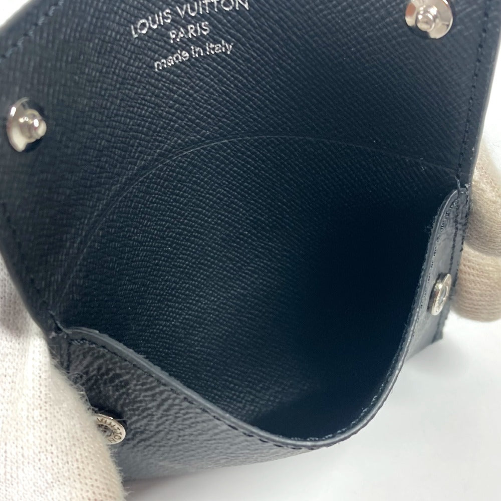 LOUIS VUITTON M83155 Taigarama Porto Cult On Strap Wallet Monedero con correa Tarjetero Tarjetero de visita Monedero Taiga Cuero Unisex Negro