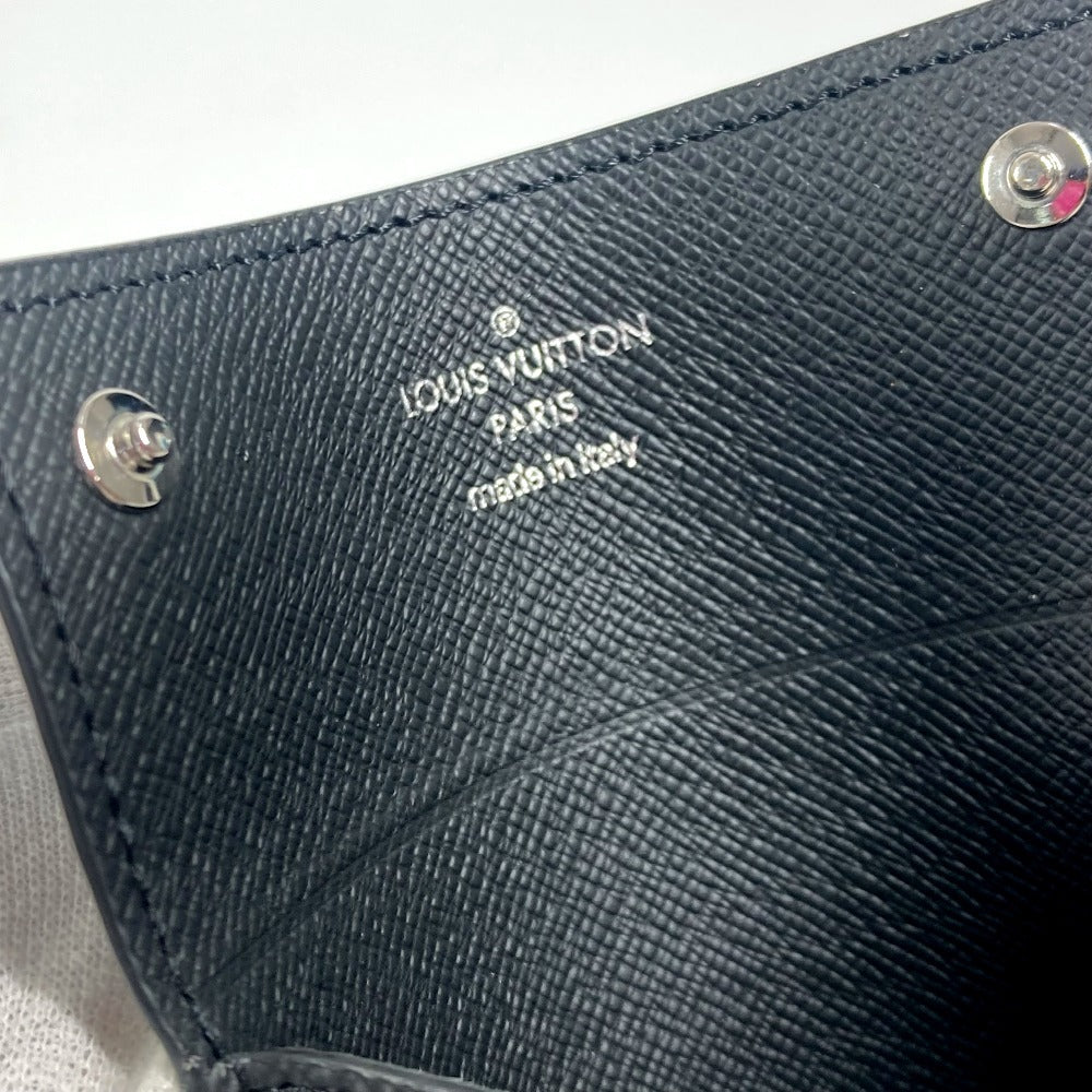 LOUIS VUITTON M83155 Taigarama Porto Cult On Strap Wallet Monedero con correa Tarjetero Tarjetero de visita Monedero Taiga Cuero Unisex Negro