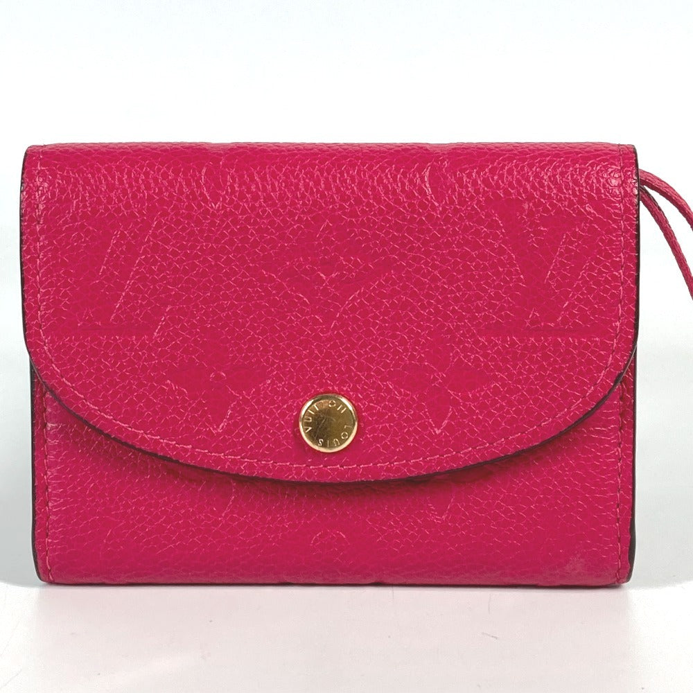 LOUIS VUITTON M81521 Monogram Emprene Portomone Rosali Compact Wallet Bifold Wallet Monogram Emprene Leather Women's Rose Pondicherry Pink