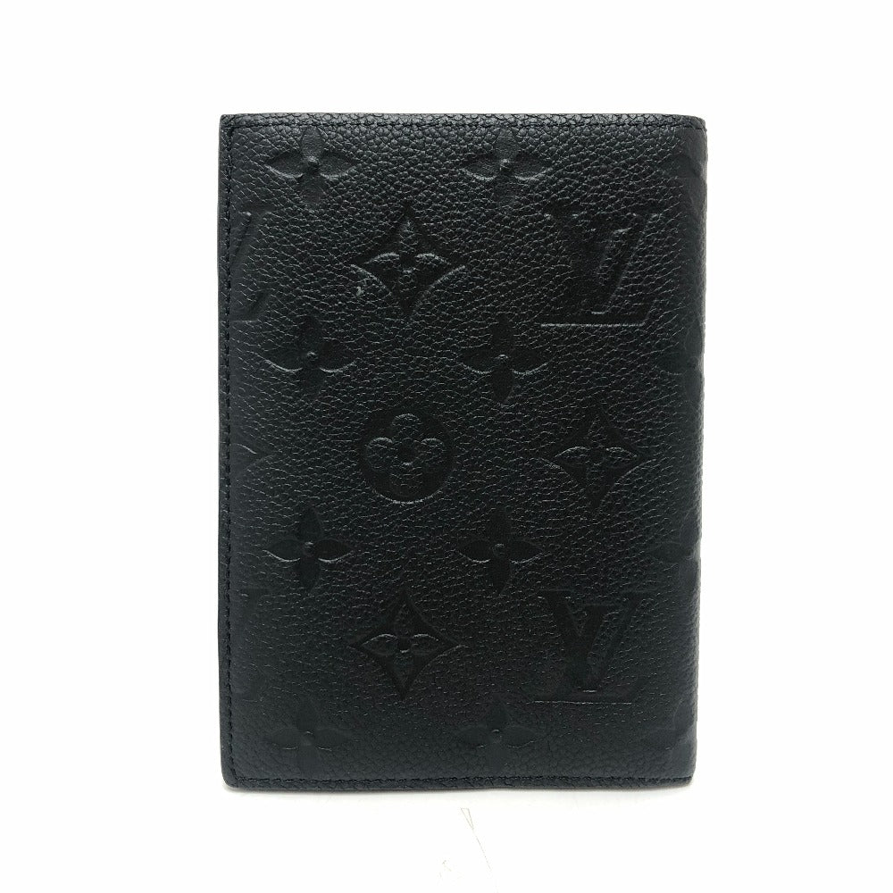 Louis Vuitton M63914 CoUverture Passport NM Passport Cover Passport Passport Case Case Monogram Empreinte Kulit Wanita Hitam