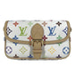 LOUIS VUITTON M14194 Monogram Multicolor LV×TM Nano Diane Takashi Murakami Collaboration Bag Crossbody Pochette Flap Shoulder Bag Monogram Multicolor Canvas Women's Bronze White
