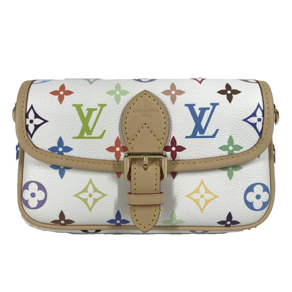 LOUIS VUITTON M14194 Monogram Multicolor LV×TM Nano Diane Takashi Murakami Collaboration Bag Crossbody Pochette Flap Shoulder Bag Monogram Multicolor Canvas Women's Bronze White