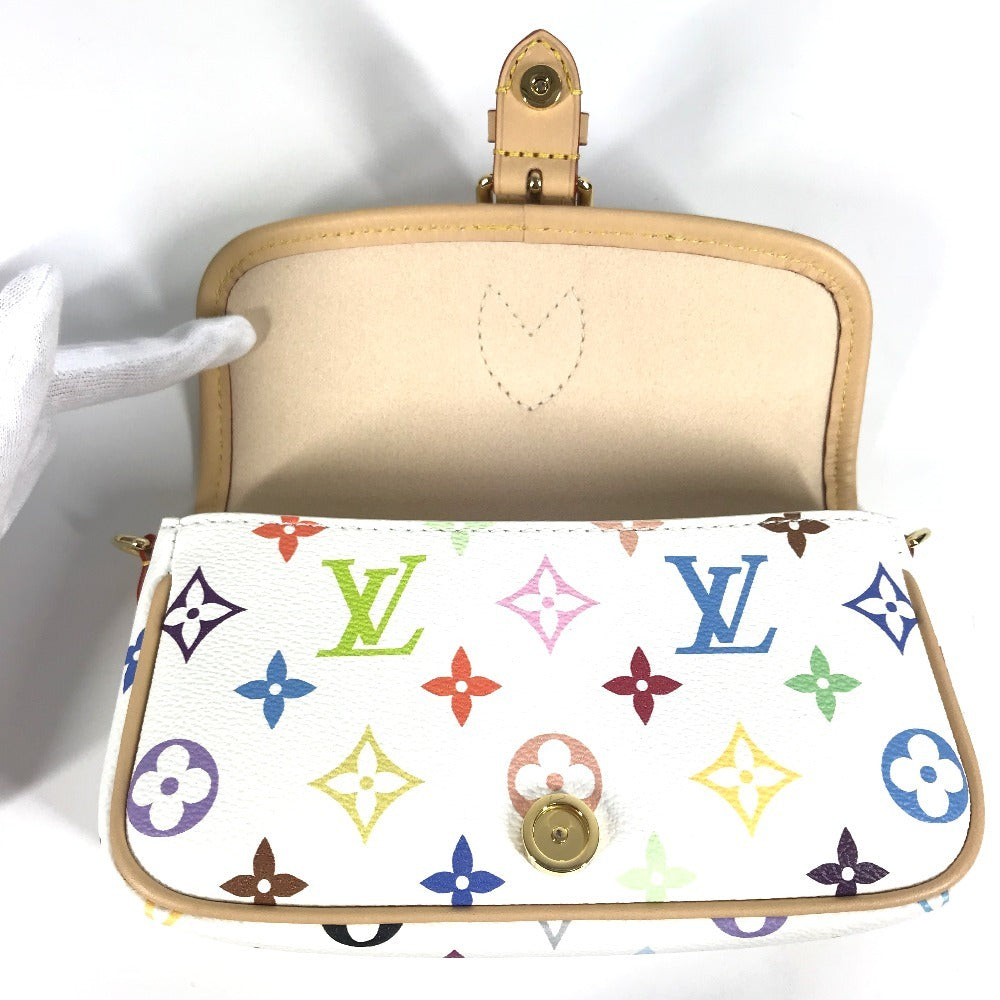LOUIS VUITTON M14194 Monogram Multicolor LV×TM Nano Diane Takashi Murakami Collaboration Bag Crossbody Pochette Flap Shoulder Bag Monogram Multicolor Canvas Women's Bronze White