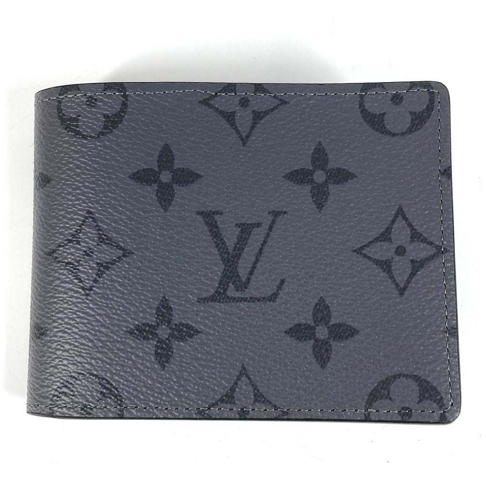LOUIS VUITTON M80906 モノグラムエクリプスリバース ポルトフォイユ･スレンダー コンパクトウォレット 札入れ 2つ折り財布 モノグラムエクリプスキャンバス メンズ グレー
