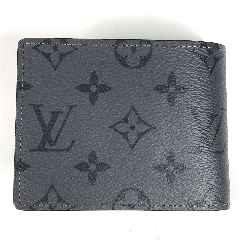LOUIS VUITTON M80906 モノグラムエクリプスリバース ポルトフォイユ･スレンダー コンパクトウォレット 札入れ 2つ折り財布 モノグラムエクリプスキャンバス メンズ グレー