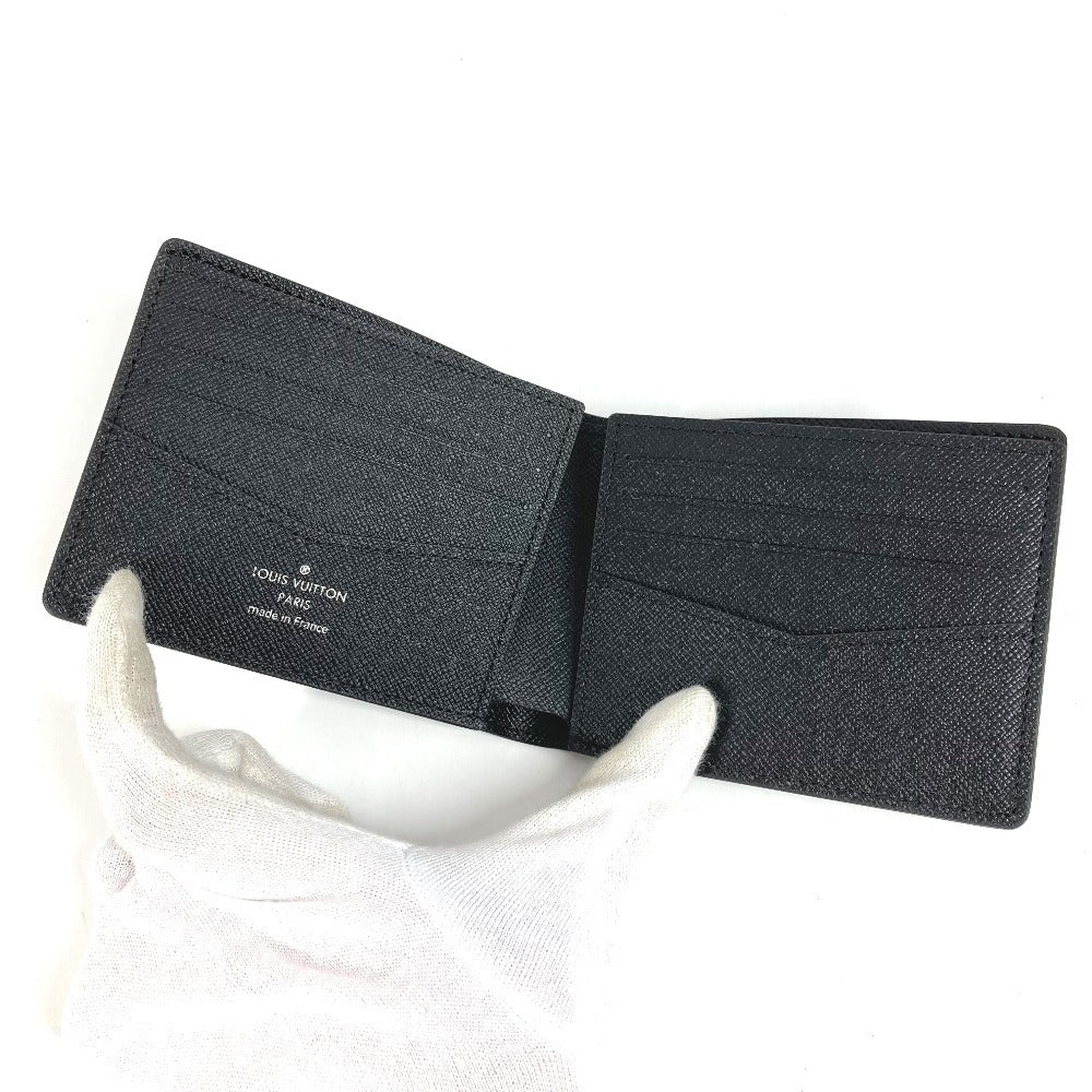 LOUIS VUITTON M80906 モノグラムエクリプスリバース ポルトフォイユ･スレンダー コンパクトウォレット 札入れ 2つ折り財布 モノグラムエクリプスキャンバス メンズ グレー
