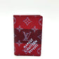 LOUIS VUITTON M26536 Monogram Heritage Stripe Card Case Organizer de Poche IC Card Case Unisex Red Stripe Red