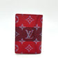 LOUIS VUITTON M26536 Monogram Heritage Stripe Card Case Organizer de Poche IC Card Case Unisex Red Stripe Red