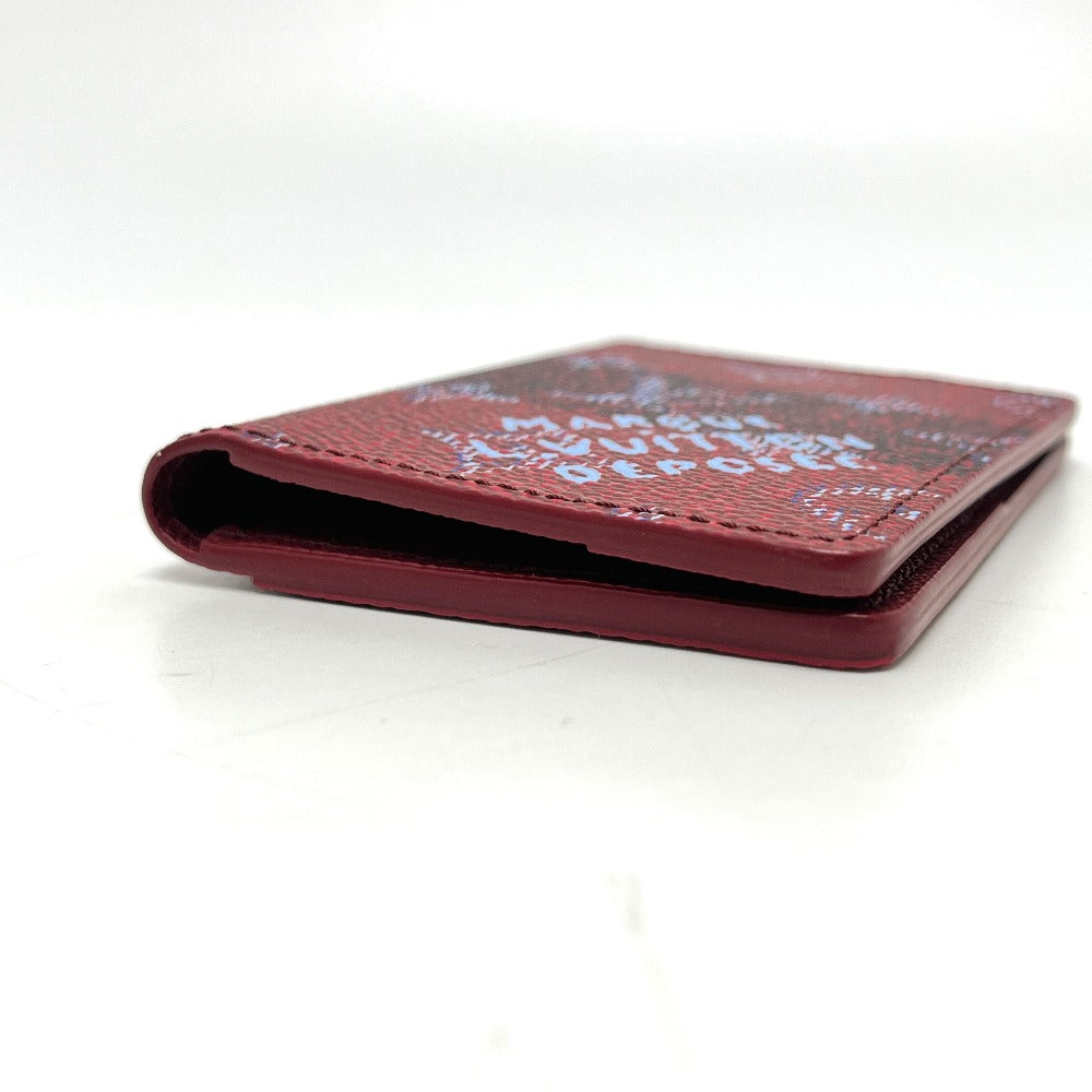 LOUIS VUITTON M26536 Monogram Heritage Stripe Card Case Organizer de Poche IC Card Case Unisex Red Stripe Red
