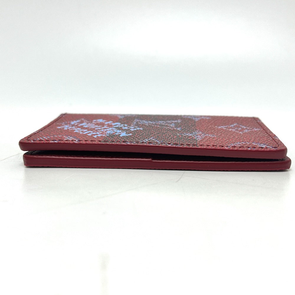 LOUIS VUITTON M26536 Monogram Heritage Stripe Card Case Organizer de Poche IC Card Case Unisex Red Stripe Red