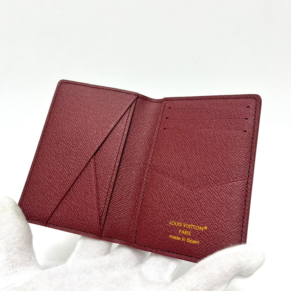 LOUIS VUITTON M26536 Monogram Heritage Stripe Card Case Organizer de Poche IC Card Case Unisex Red Stripe Red