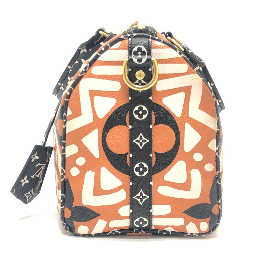 LOUIS VUITTON M56588 モノグラム・ジャイアント スピーディ バンドリエール25 LVクラフティ カバン ボストンバッグ レザー/PVC レディース ブラウン