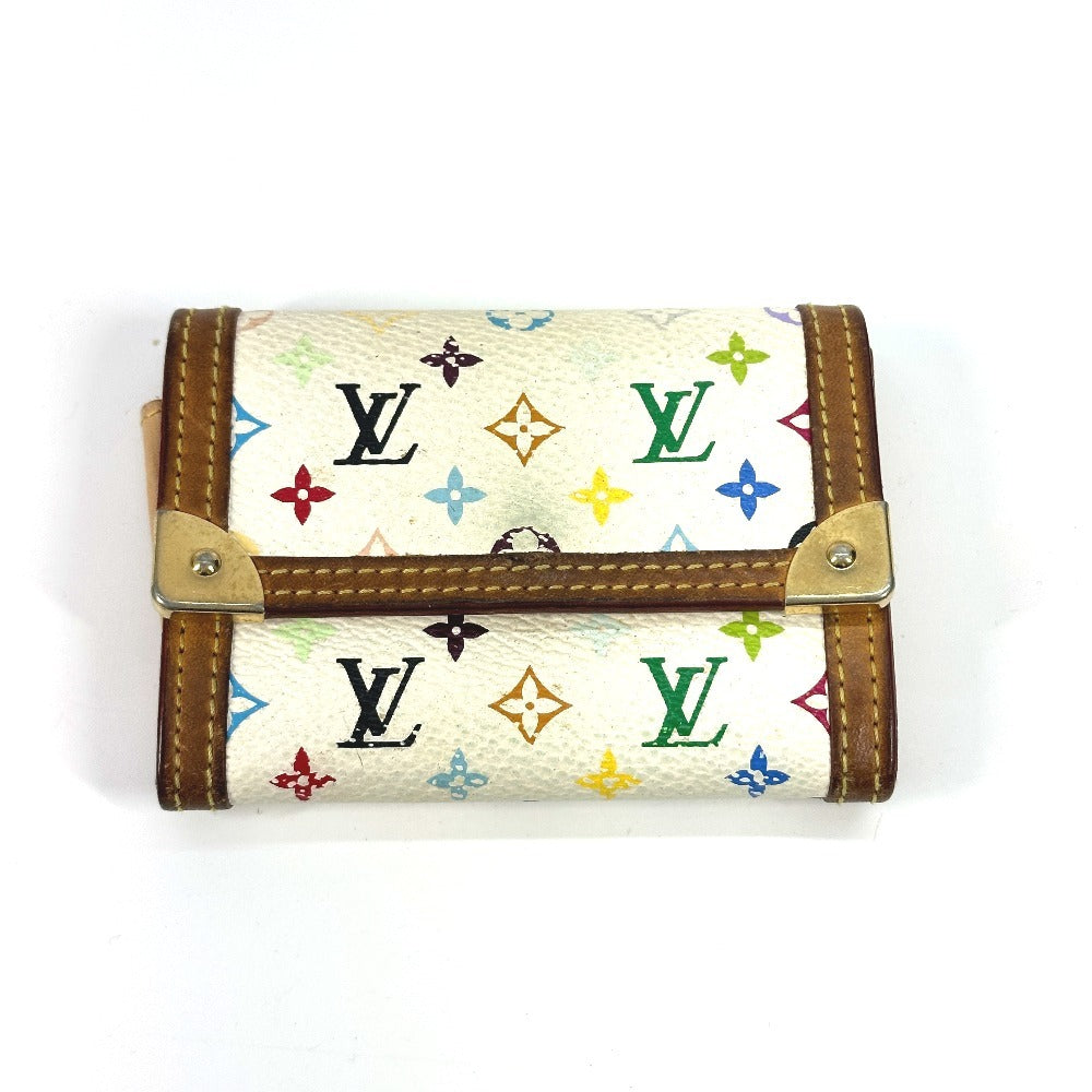 LOUIS VUITTON M92657 モノグラムマルチカラー ポルトモネ・プラ 財布 小銭入れ フラップ コインケース モノグラムマルチカラーキャンバス レディース ブロン ホワイト - brandshop-reference