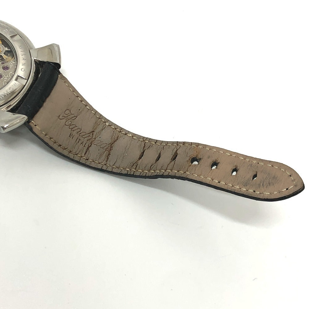 GAGA MILANO 5010.04S マヌアーレ 48mm スモールセコンド 裏スケ 手巻き 腕時計 SS メンズ シルバー