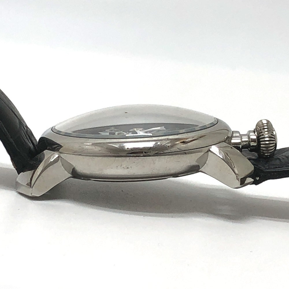 GAGA MILANO 5010.04S マヌアーレ 48mm スモールセコンド 裏スケ 手巻き 腕時計 SS メンズ シルバー