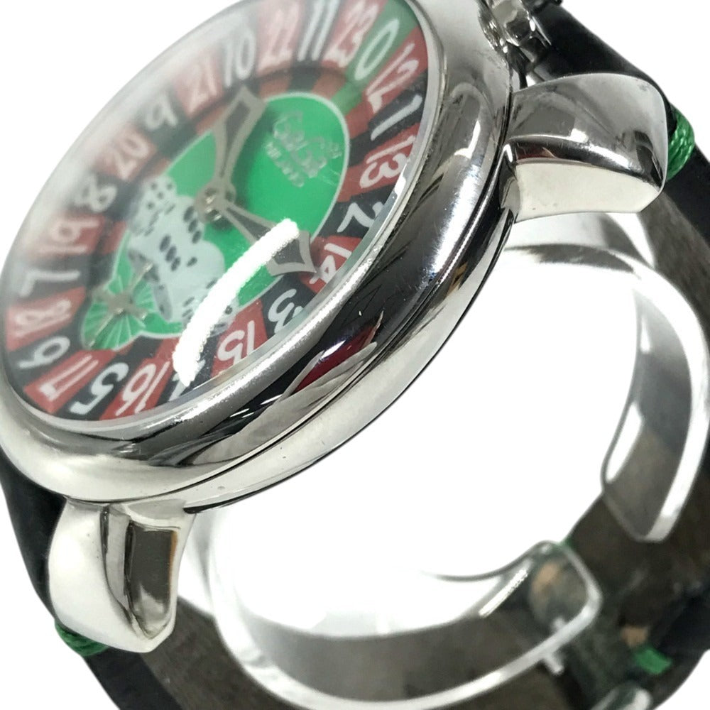 GAGA MILANO 5010.LV.01S Las Vegas, Limited Edition of 500 Worldwide Manure Roulette Dice with Coin Wristwatch SS / Leather Black Used