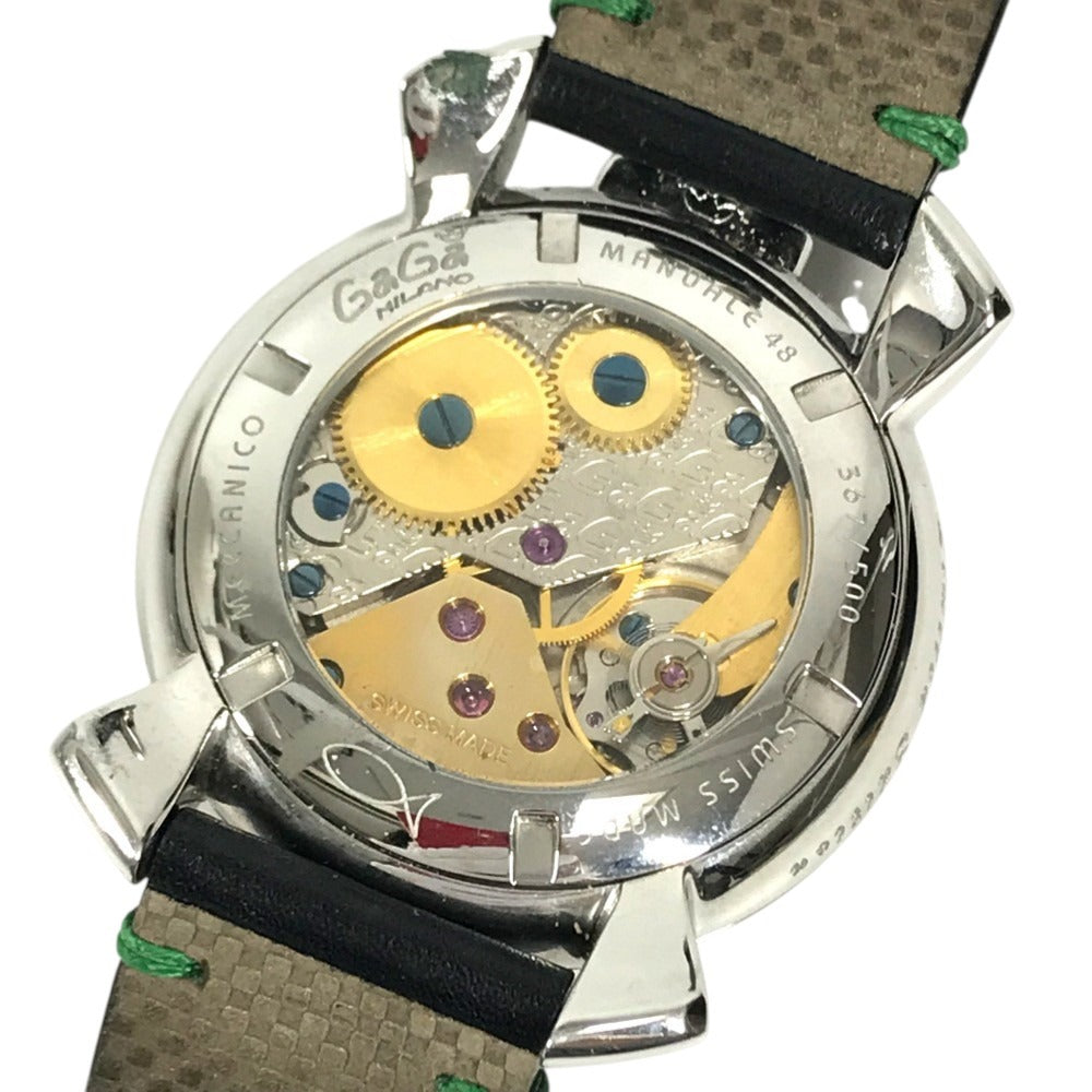 GAGA MILANO 5010.LV.01S Las Vegas, Limited Edition of 500 Worldwide Manure Roulette Dice with Coin Wristwatch SS / Leather Black Used