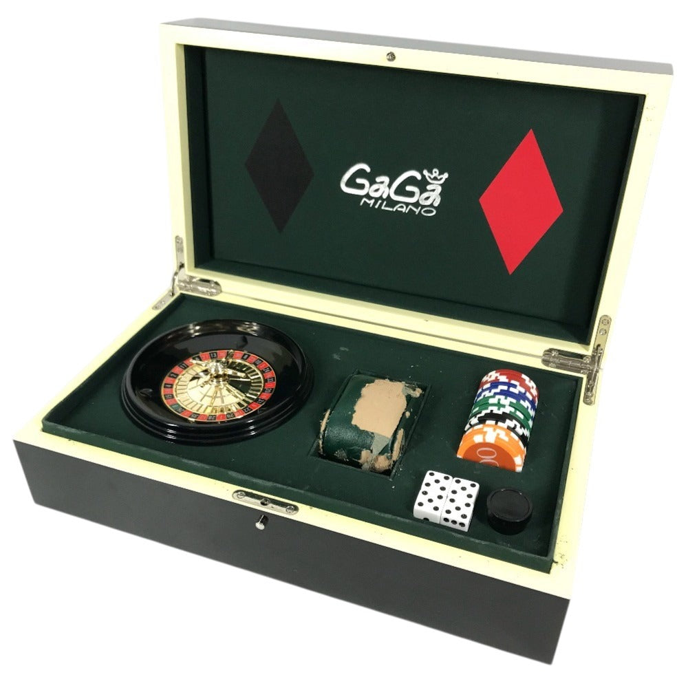 GAGA MILANO 5010.LV.01S Las Vegas, Limited Edition of 500 Worldwide Manure Roulette Dice with Coin Wristwatch SS / Leather Black Used