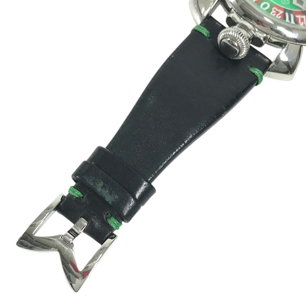 GAGA MILANO 5010.LV.01S Las Vegas, Limited Edition of 500 Worldwide Manure Roulette Dice with Coin Wristwatch SS / Leather Black Used