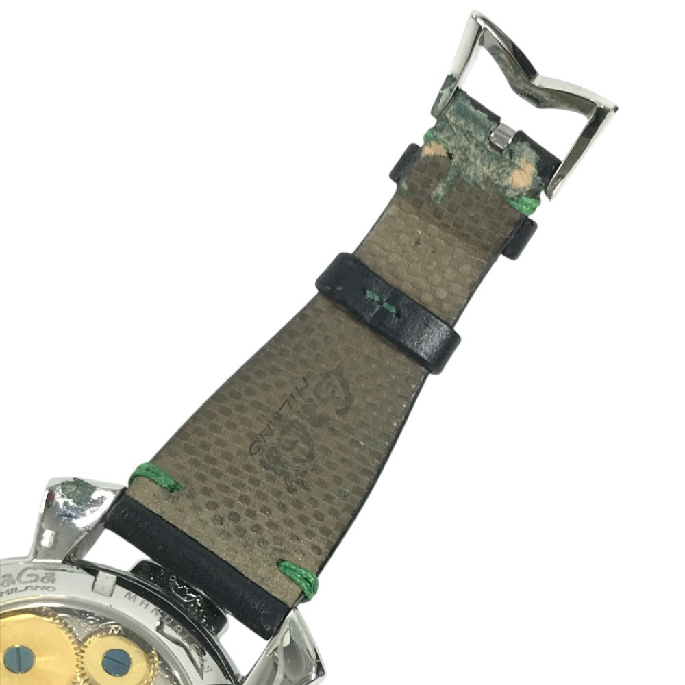 GAGA MILANO 5010.LV.01S Las Vegas, Limited Edition of 500 Worldwide Manure Roulette Dice with Coin Wristwatch SS / Leather Black Used