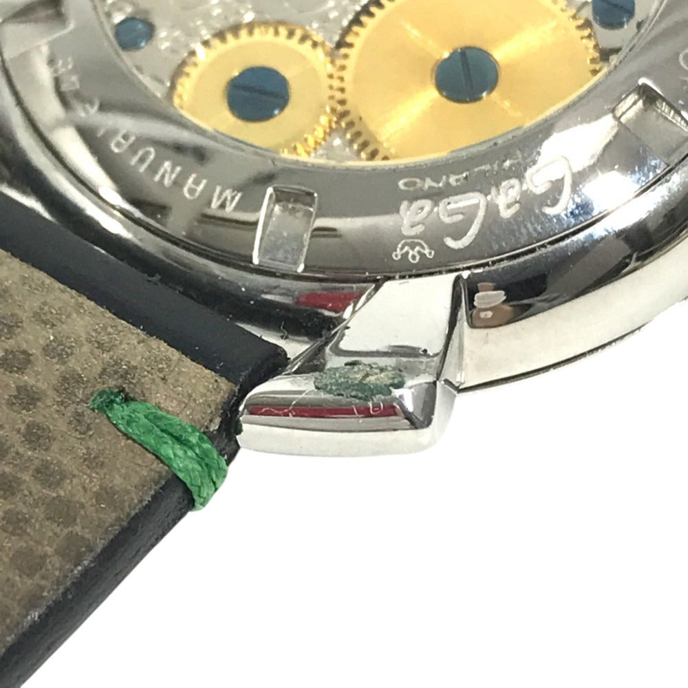 GAGA MILANO 5010.LV.01S Las Vegas, Limited Edition of 500 Worldwide Manure Roulette Dice with Coin Wristwatch SS / Leather Black Used