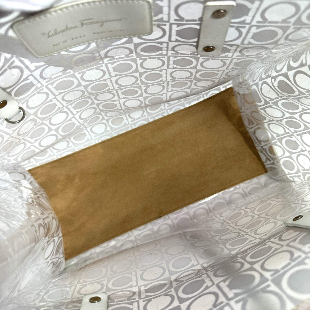 Salvatore Ferragamo ビーチバッグ ガンチーニ ロゴ カバン 肩掛け トートバッグ ショルダーバッグ ビニール レディース クリア - brandshop-reference