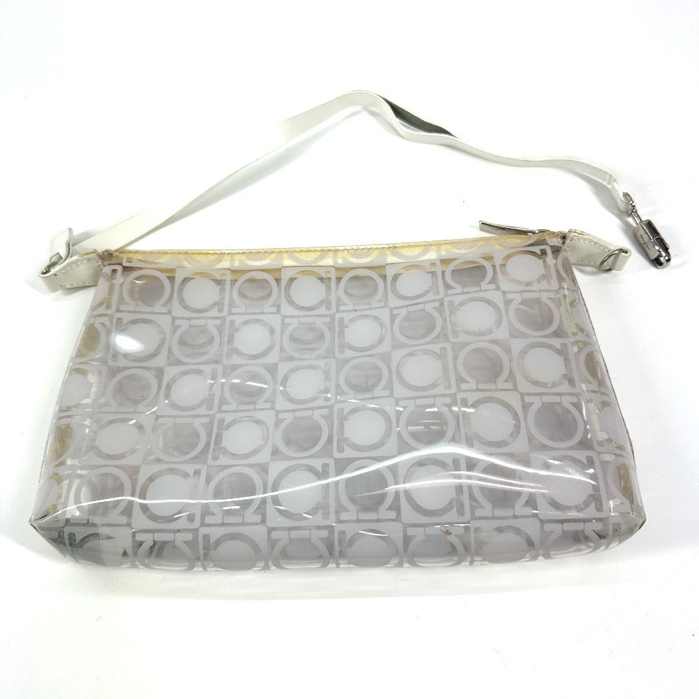 Salvatore Ferragamo ビーチバッグ ガンチーニ ロゴ カバン 肩掛け トートバッグ ショルダーバッグ ビニール レディース クリア - brandshop-reference