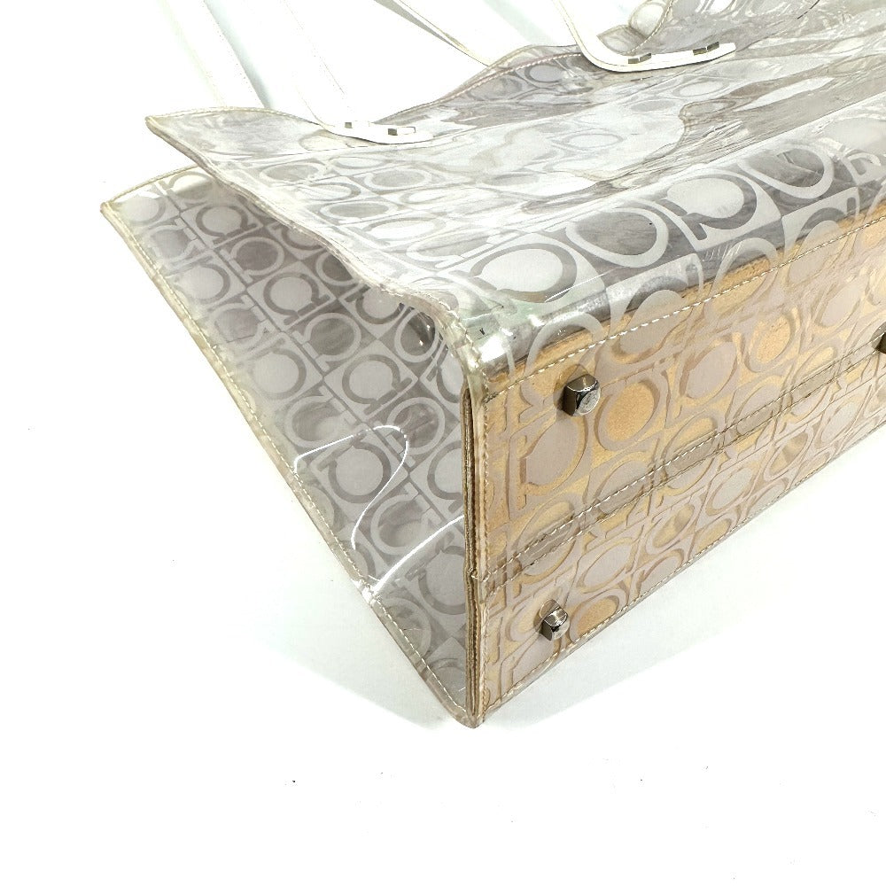 Salvatore Ferragamo ビーチバッグ ガンチーニ ロゴ カバン 肩掛け トートバッグ ショルダーバッグ ビニール レディース クリア - brandshop-reference