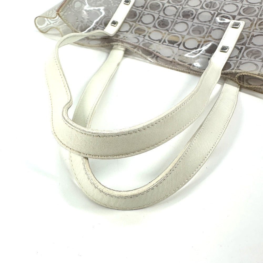 Salvatore Ferragamo ビーチバッグ ガンチーニ ロゴ カバン 肩掛け トートバッグ ショルダーバッグ ビニール レディース クリア - brandshop-reference