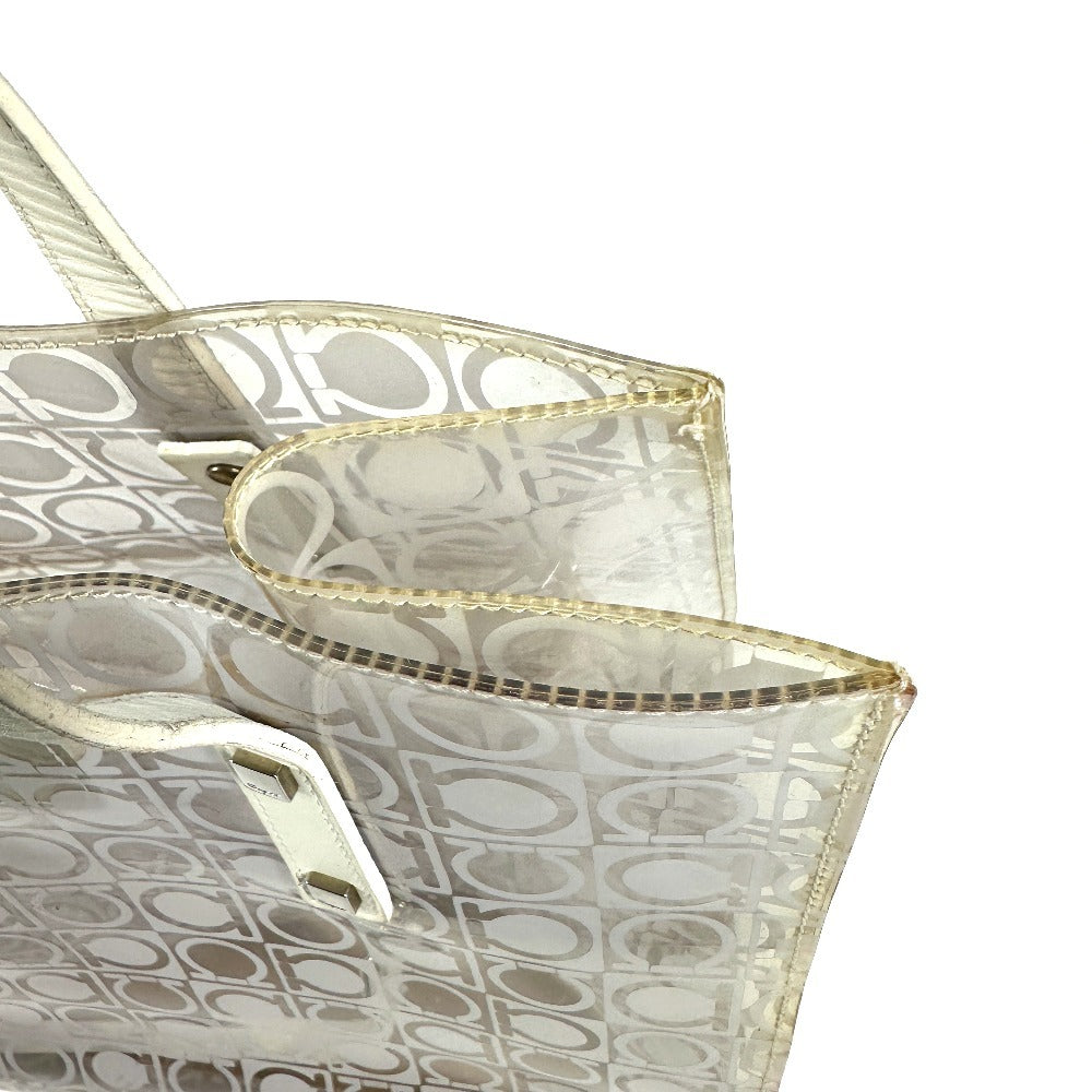 Salvatore Ferragamo ビーチバッグ ガンチーニ ロゴ カバン 肩掛け トートバッグ ショルダーバッグ ビニール レディース クリア - brandshop-reference