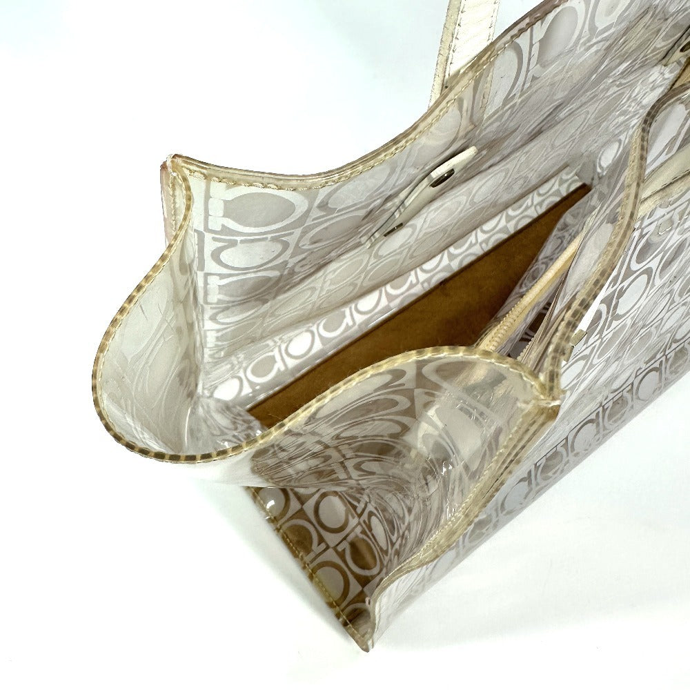 Salvatore Ferragamo ビーチバッグ ガンチーニ ロゴ カバン 肩掛け トートバッグ ショルダーバッグ ビニール レディース クリア - brandshop-reference