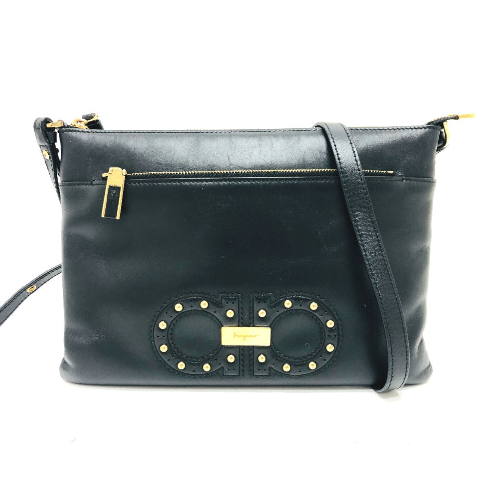 Salvatore Ferragamo Gancini bag bag shoulder bag shoulder bag shoulder bag leather ladies black