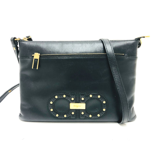 Salvatore Ferragamo Gancini bag bag shoulder bag shoulder bag shoulder bag leather ladies black