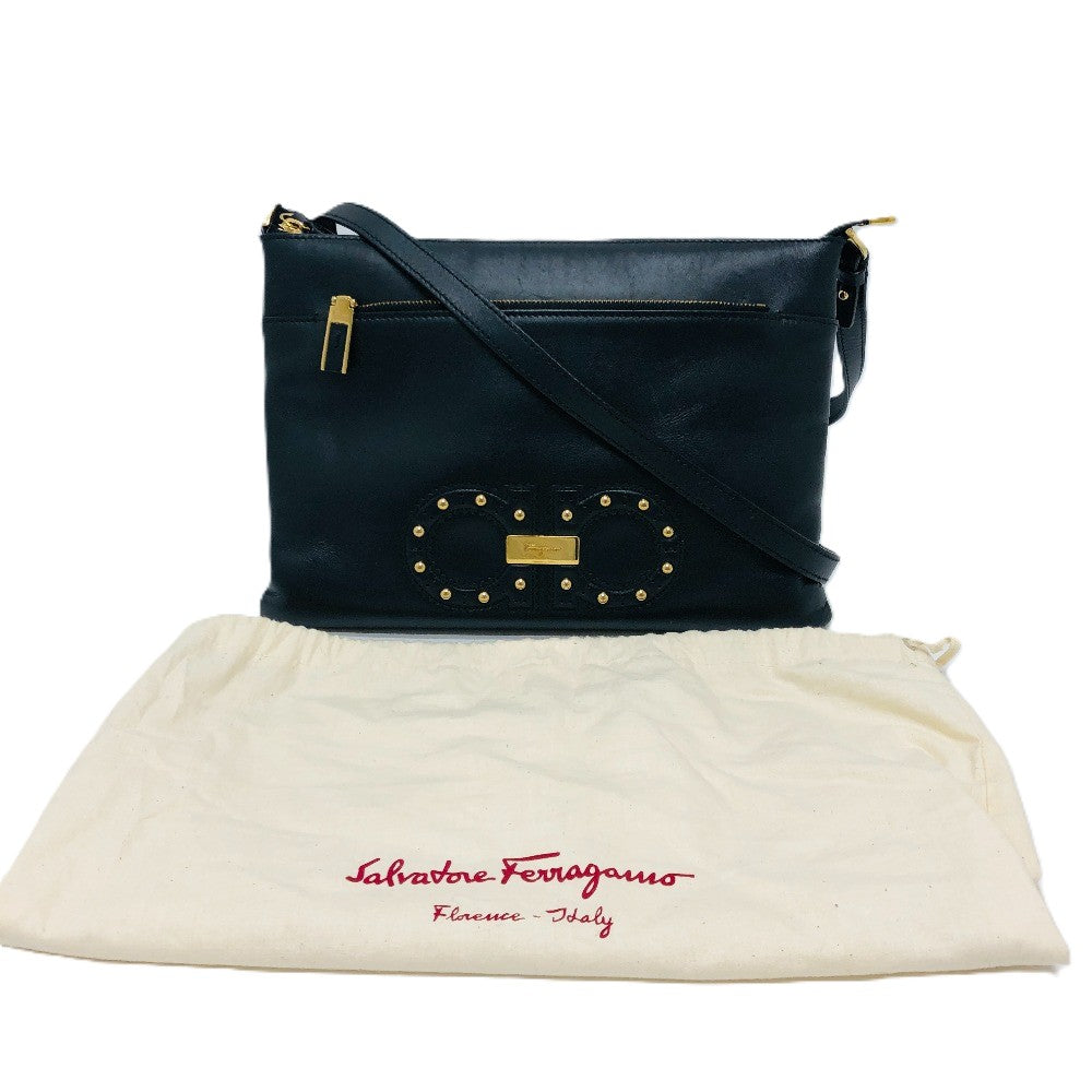 Salvatore Ferragamo Gancini bag bag shoulder bag shoulder bag shoulder bag leather ladies black
