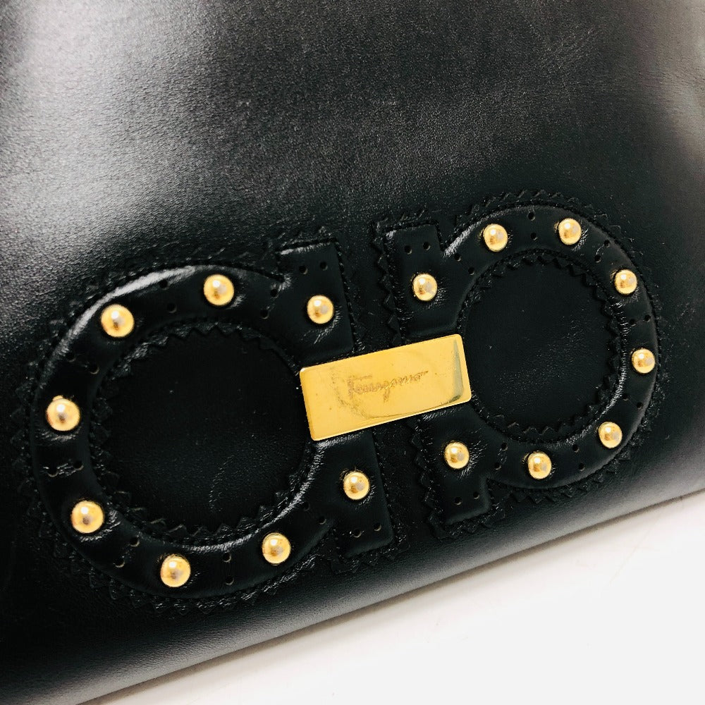 Salvatore Ferragamo Gancini bag bag shoulder bag shoulder bag shoulder bag leather ladies black
