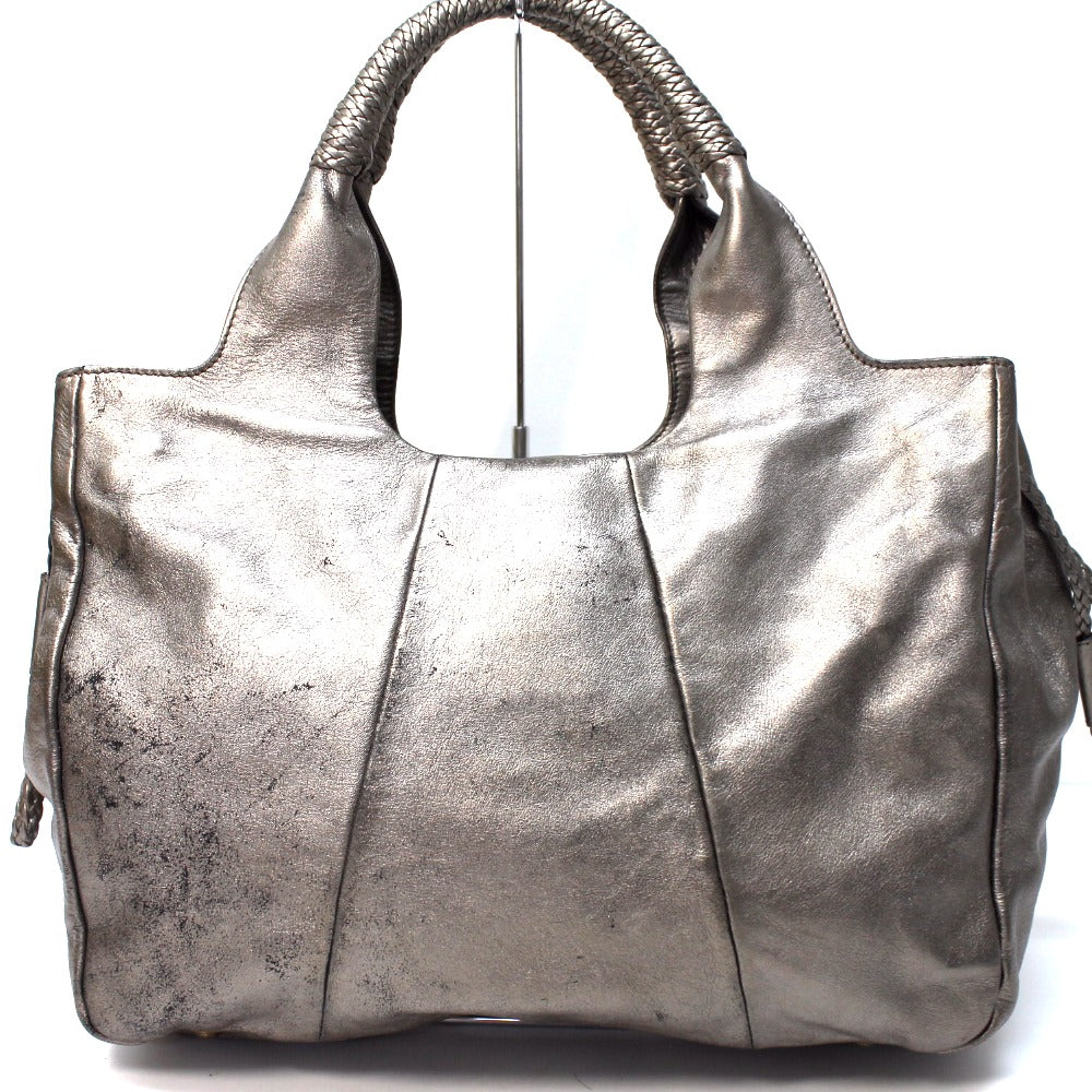 Salvatore Ferragamo Gancini Shoulder Bag, Handbag, Tote Bag, Leather, Women's, Bronze, Gray