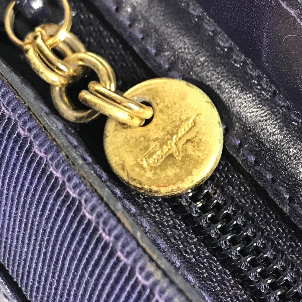 Salvatore Ferragamo ヴァラ リボン りぼん メイクポーチ 化粧ポーチ ポーチ ナイロン レディース ブルー