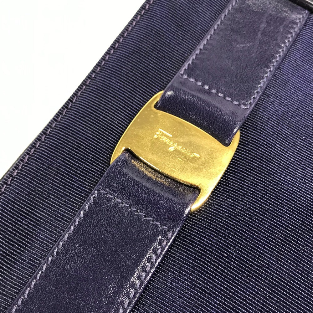 Salvatore Ferragamo ヴァラ リボン りぼん メイクポーチ 化粧ポーチ ポーチ ナイロン レディース ブルー