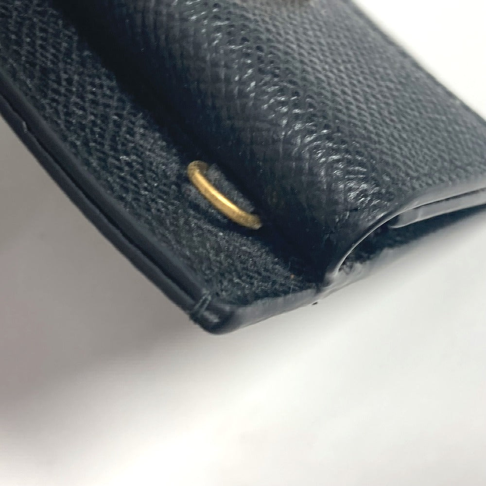 Salvatore Ferragamo Wallet Coin Purse Crossbody Pouch Gancini Logo Card Coin Case Card Case with Chain Business Card Holder Coin Case Leather Women's Black