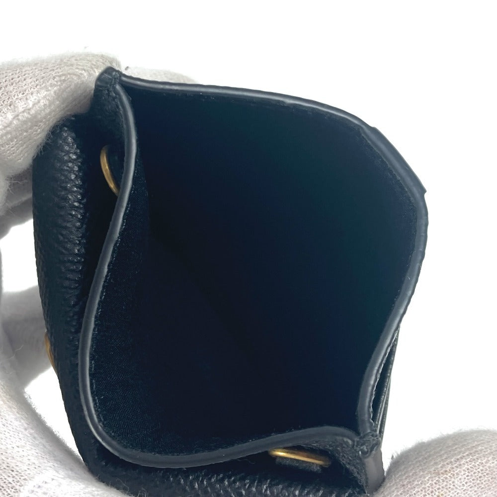 Salvatore Ferragamo Wallet Coin Purse Crossbody Pouch Gancini Logo Card Coin Case Card Case with Chain Business Card Holder Coin Case Leather Women's Black