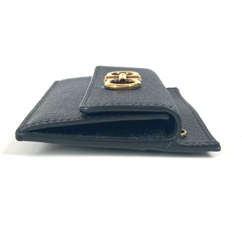Salvatore Ferragamo Wallet Coin Purse Crossbody Pouch Gancini Logo Card Coin Case Card Case with Chain Business Card Holder Coin Case Leather Women's Black