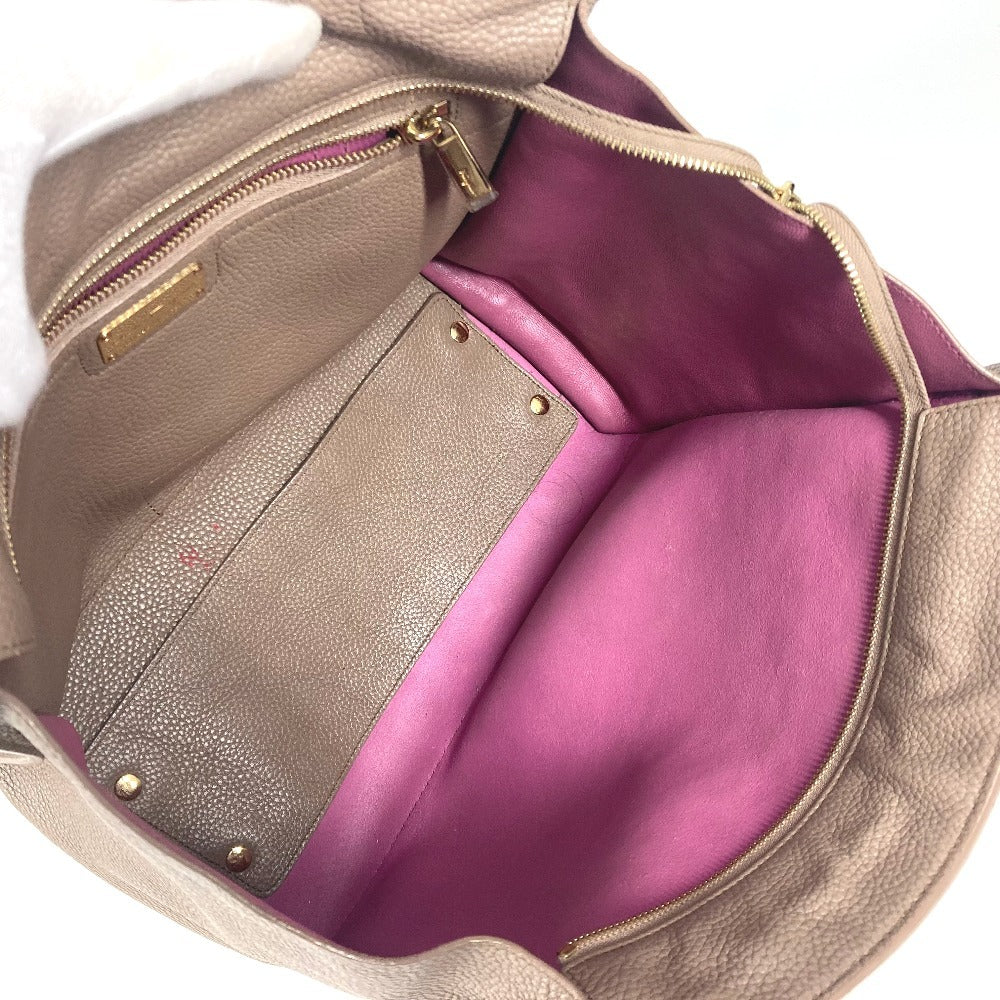 Salvatore Ferragamo ガンチーニ ロゴ バイカラー 2WAYバッグ ショルダーバッグ 肩掛け トートバッグ レザー レディース ベージュ - brandshop-reference