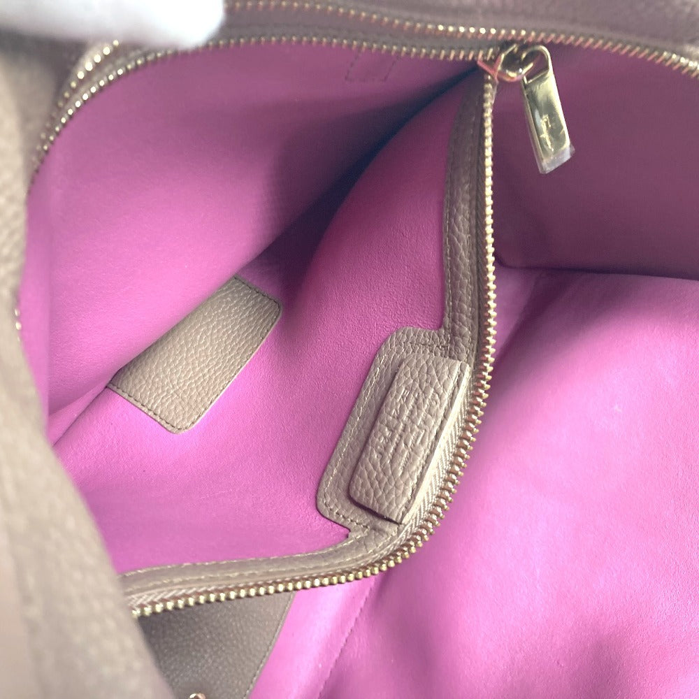 Salvatore Ferragamo ガンチーニ ロゴ バイカラー 2WAYバッグ ショルダーバッグ 肩掛け トートバッグ レザー レディース ベージュ - brandshop-reference