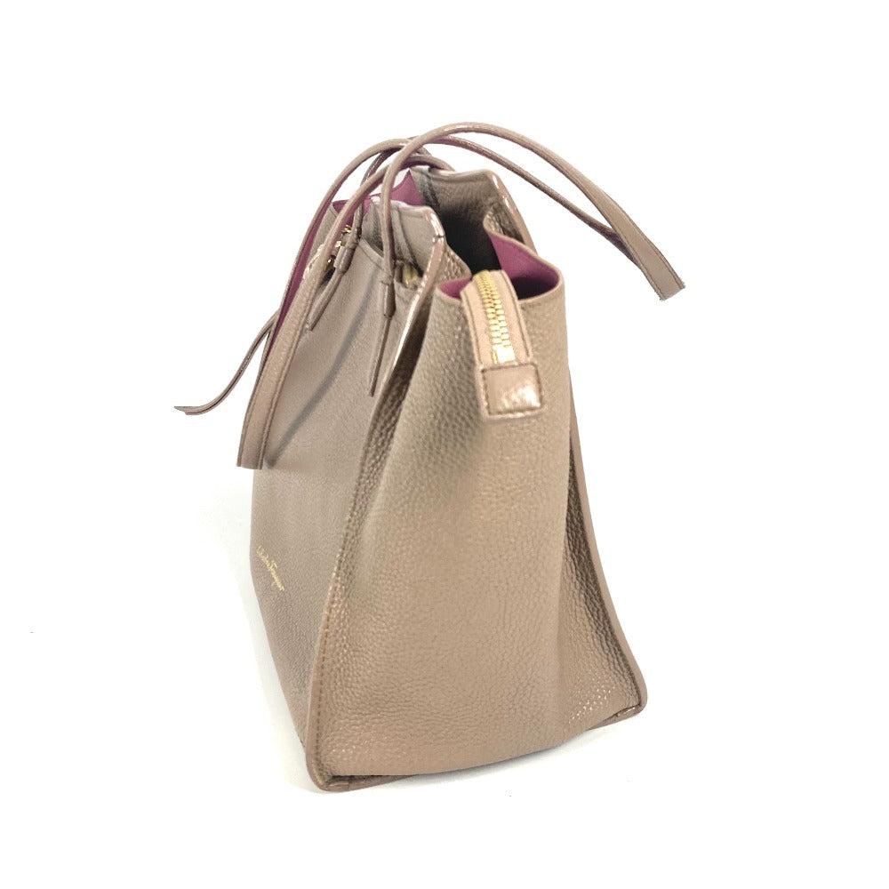 Salvatore Ferragamo ガンチーニ ロゴ バイカラー 2WAYバッグ ショルダーバッグ 肩掛け トートバッグ レザー レディース ベージュ - brandshop-reference